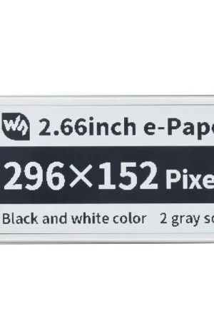 Waveshare Modulo Display E-Paper E-Ink da 2,66 pollici per Raspberry Pi Pico, 296×152, Bianco / Nero, SPI Professionale