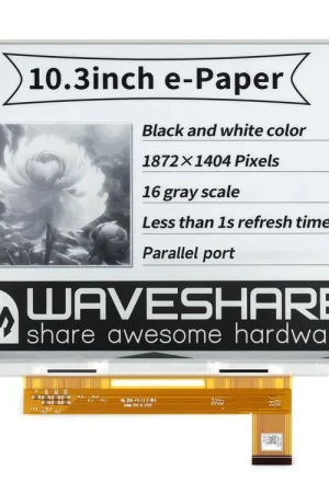 Waveshare Display e-Paper e-Ink da 10,3 pollici, 1872×1404, Bianco/Nero, 16 toni di grigio, Porta parallela, senza PCB Saldi