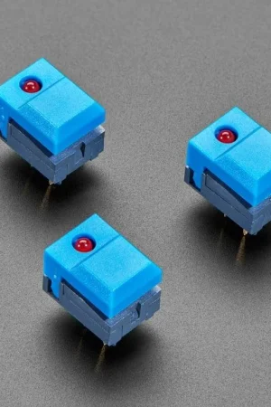 Adafruit Interruttore a Pedale con LED - Confezione da tre in plastica blu con LED rosso A Buon Prezzo