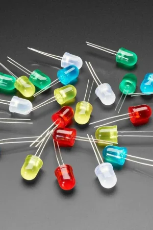 Adafruit Confezione LED diffusa da 10 mm - 5 LED ciascuno in 5 colori - Confezione da 25 Nuovo Arrivo