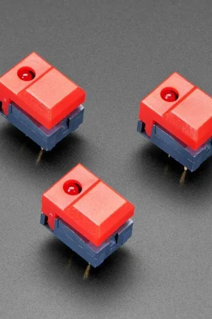 A Buon Prezzo Adafruit Interruttore a gradini con LED - Confezione da tre in plastica rossa con LED rosso