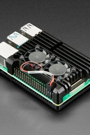 Adafruit Dissipatore di calore in alluminio Raspberry Pi 4 con doppia ventola Spedizione Espresso